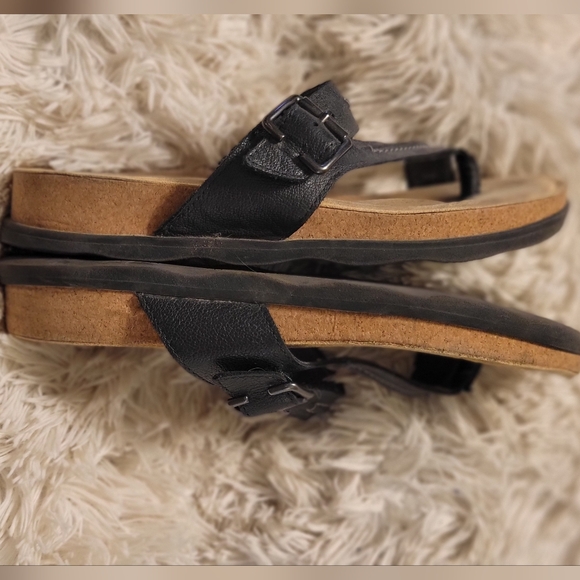CLARKS BRAND NAME CORK SOLE FOOTBED BIRKENSTOCK STYLE SLIDE ON SANDALS - Picture 5 of 9